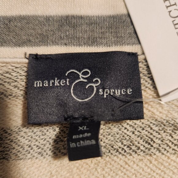 Market & Spruce Torin French Terry Blazer Blue Gray / Ivory‎ Striped XL NEW - Picture 8 of 16